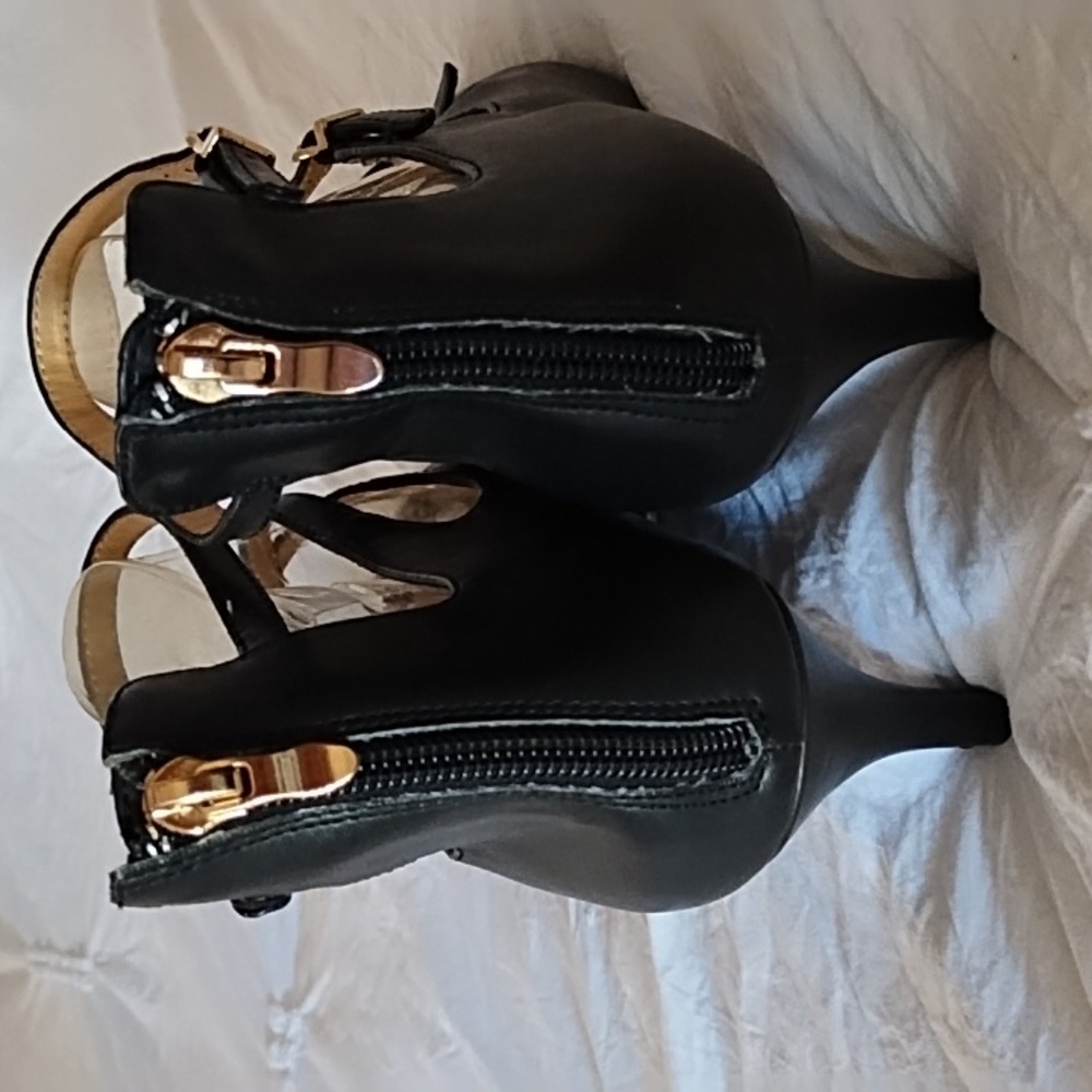 NEW Ellen Tracy Strappy 3" Heel Leather Shoes - Aurly Black SZ 9M - Picture 6 of 8